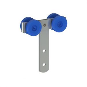 Ruleta doble plana Ø28x24 con rodamiento de nylon